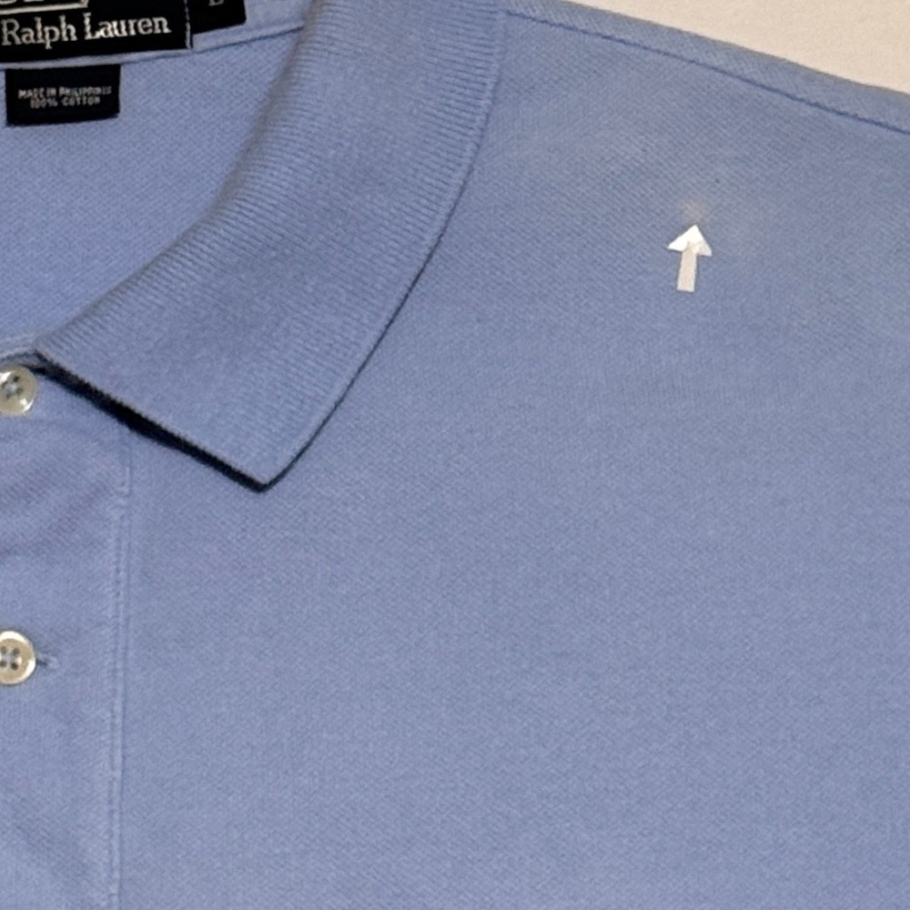 Polo Ralph Lauren Mens L‎ Blue Mesh Short Sleeve Cotton Polo Shirt Pony Logo - Picture 4 of 8